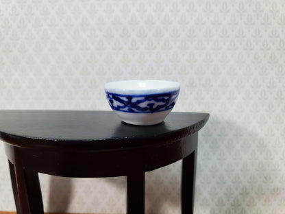 Dollhouse Serving Bowl Ceramic Blue & White 1:12 Scale Miniature Dishes Decor