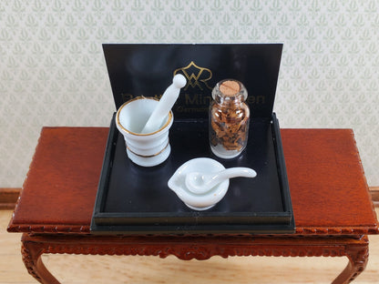Dollhouse Mortar and Pestle Set Reutter Porcelain 1:12 Scale Miniatures