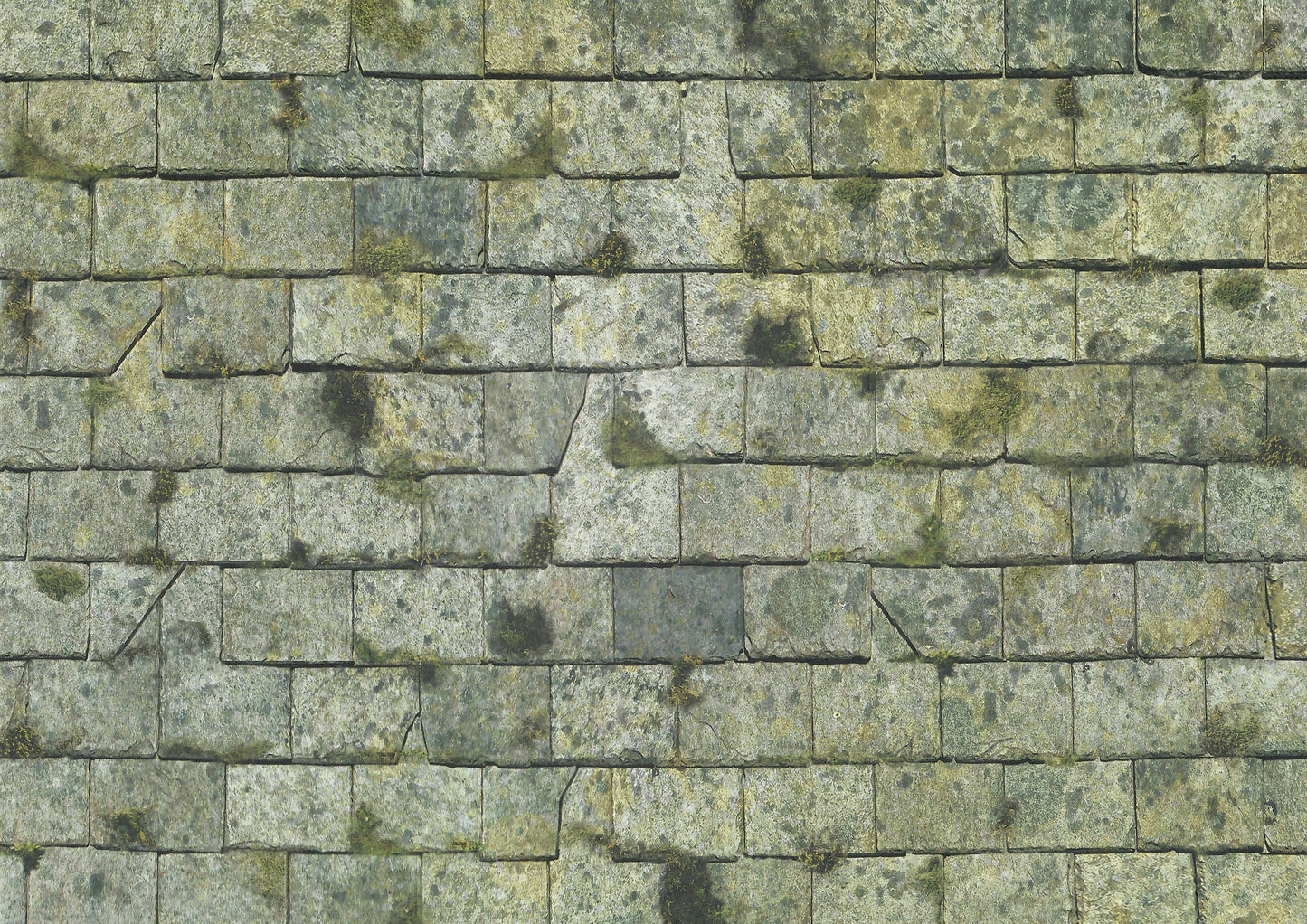 Dollhouse Light Slate Roofing Weathered Moss Sheet Embossed 1:12 Scale Shingles