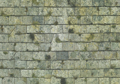 Dollhouse Light Slate Roofing Weathered Moss Sheet Embossed 1:12 Scale Shingles