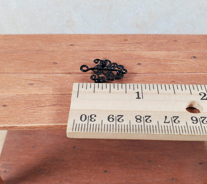 Dollhouse Trivet Hot Plate Black Scrolled Metal 1:12 Scale Miniature Kitchen