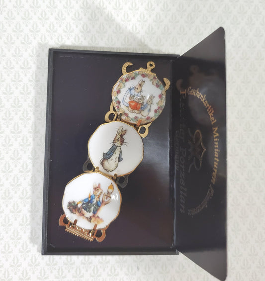 Dollhouse Beatrix Potter Reutter Porcelain Plate Set 1:12 Scale Miniatures