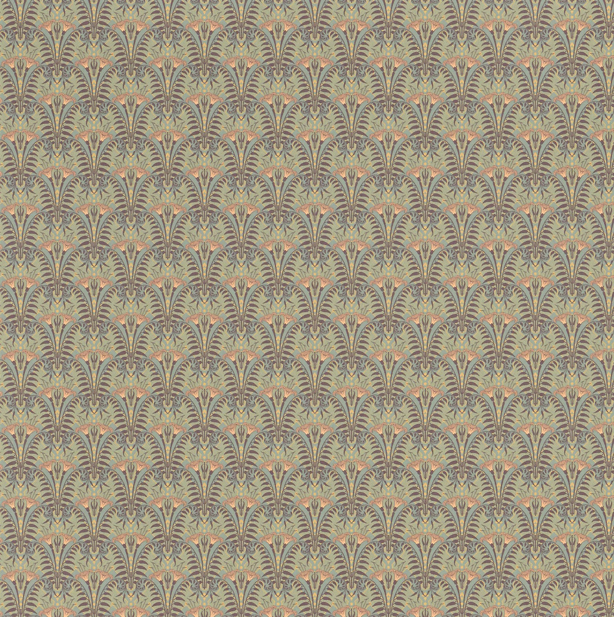 Dollhouse Wallpaper Lily in Ashes of Rose Art Nouveau Bradbury & Bradbury 1:12