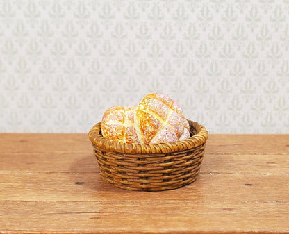 Dollhouse Miniature Basket Wicker Style Round 2 pieces 1:12 Scale Miniature