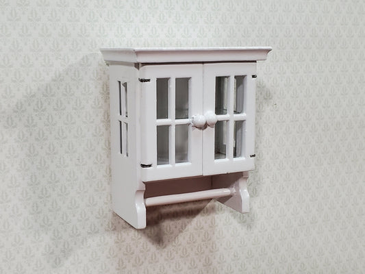 Dollhouse Hanging Cabinet with Doors Small for Kitchen or Bathroom 1:12 Scale Miniature Furniture