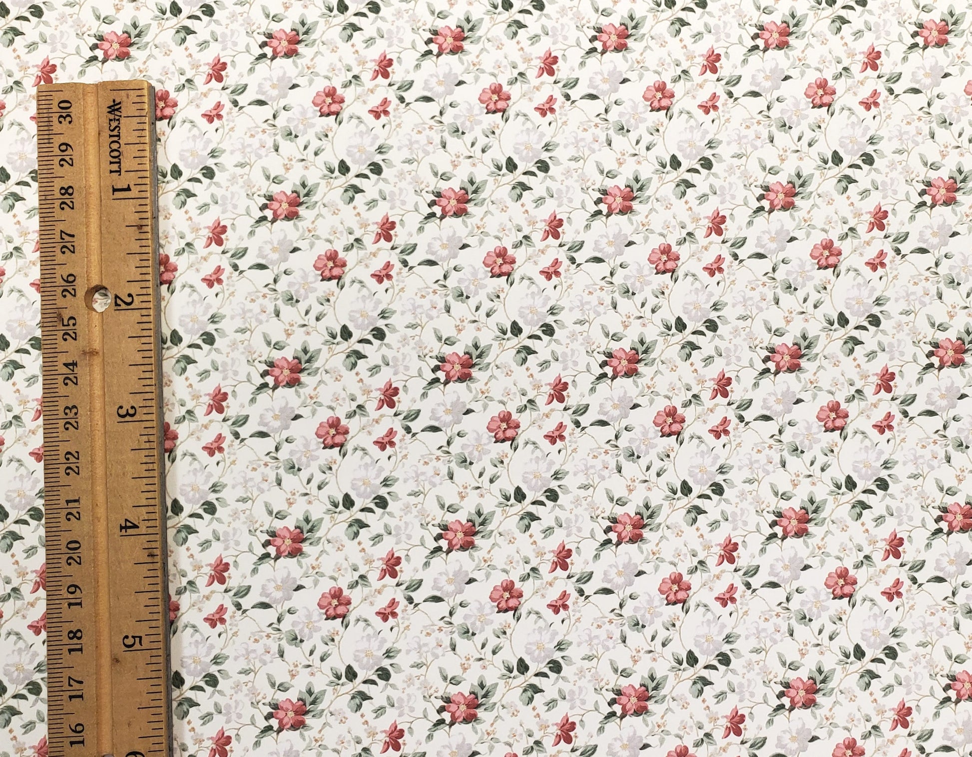 Dollhouse Wallpaper Wild Roses Floral 1:12 Scale by MiniatureCrush