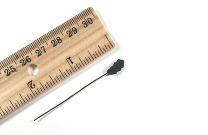 Dollhouse Dark Green Leaves Long Stem Set of 10 1:12 Scale Miniature