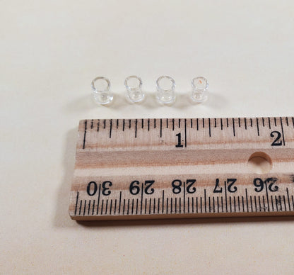 Dollhouse HALF SCALE Tiny Clear Juice Glasses Set of 4 1:24 Miniature Real Glass