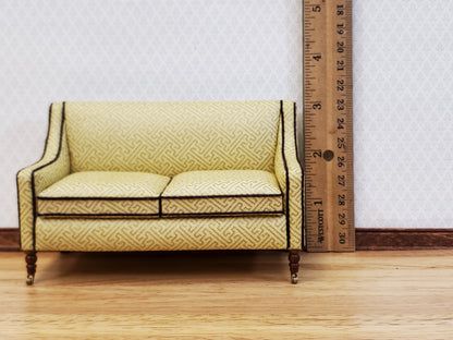 JBM Dollhouse Sofa Couch Retro Style Pale Yellow/Cream 1:12 Scale Miniature Furniture