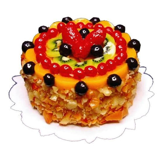 Dollhouse Fruit Topped European Cake 1:12 Scale Miniature Dessert Food
