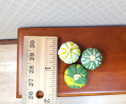 Dollhouse Green Gourds Set of 3 1:12 Scale Miniature Food Kitchen Fall Grocery