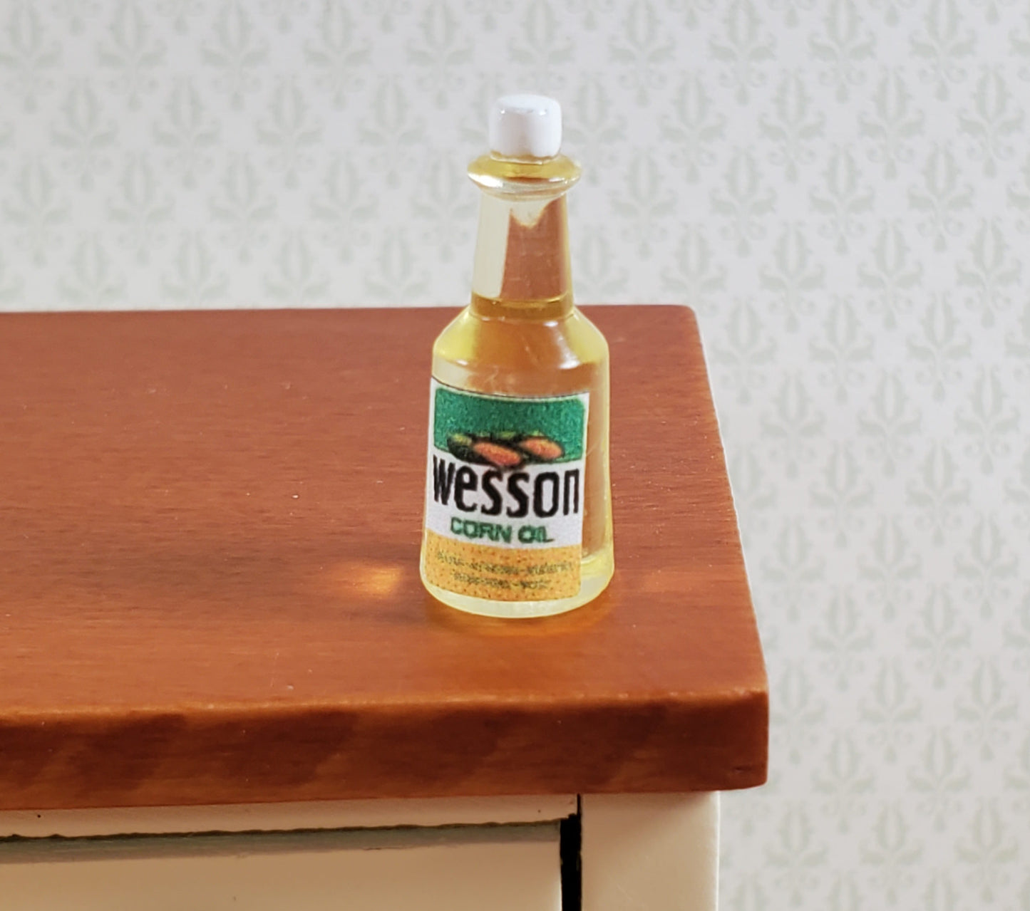 Dollhouse Wesson Corn Oil Bottle 1:12 Scale Miniature Kitchen Food Handcrafted