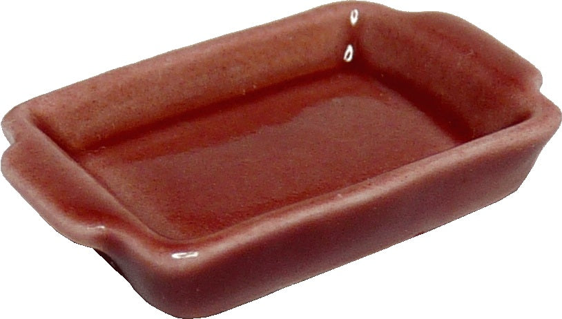 Dollhouse Baking Tray Cookie Pan Ceramic Red 1:12 Scale Miniature Dishes