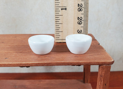 Dollhouse Miniature White Ceramic Bowls Set of 2 1:12 Scale Miniature