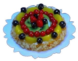 Dollhouse Fruit Topped European Torte 1:12 Scale Miniature Dessert Food Bakery