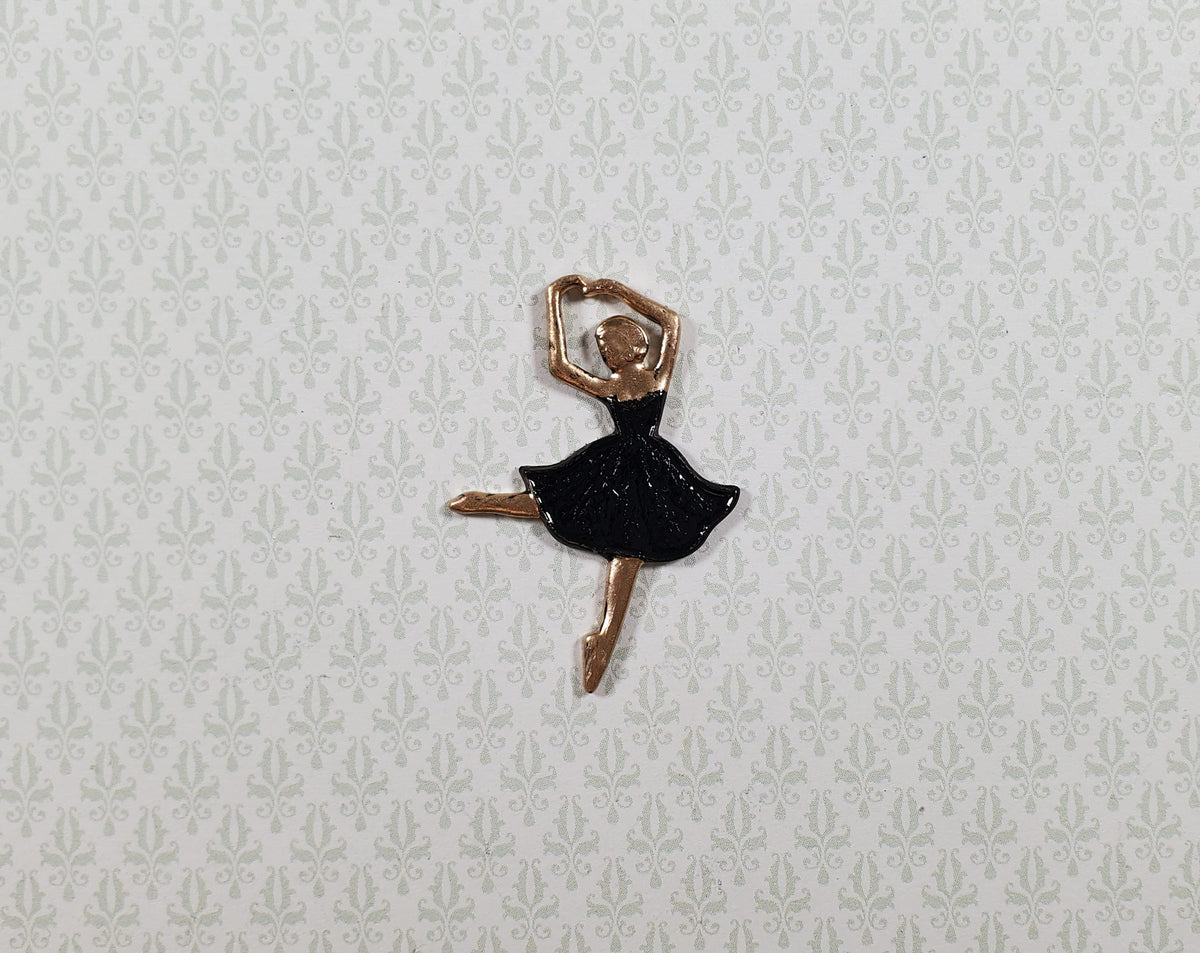 Ballerina Black & Gold Metal Embellishment Wall Art 1 3/8"