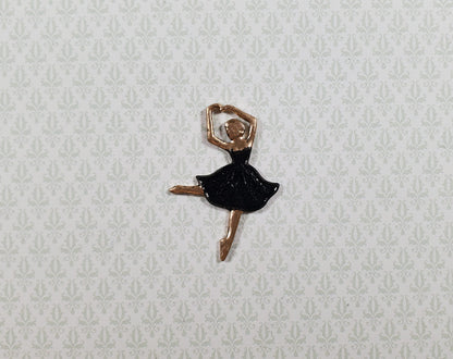 Ballerina Black & Gold Metal Embellishment Wall Art 1 3/8"