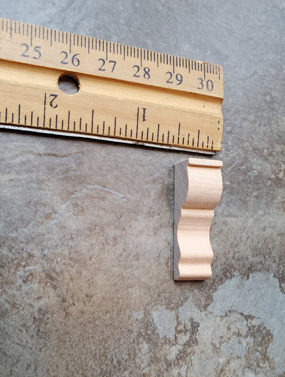 Dollhouse Miniature Wood Corbels or Decorative Brackets 1:12 Scale Set of 4