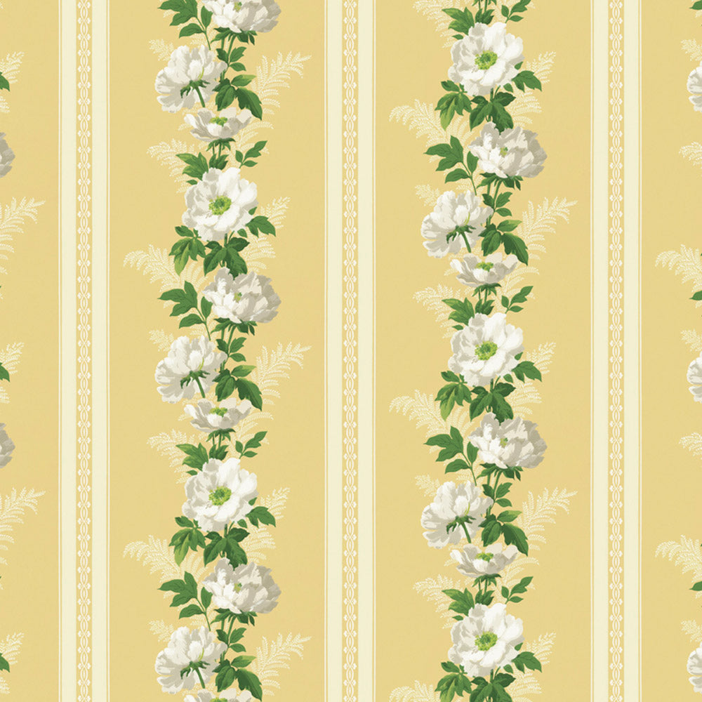 Dollhouse Wallpaper White Roses in Sunshine Bradbury & Bradbury 1:12 Scale