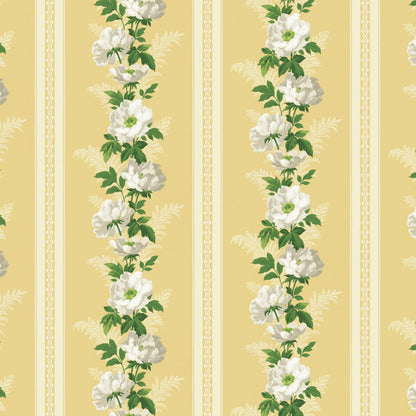 Dollhouse Wallpaper White Roses in Sunshine Bradbury & Bradbury 1:12 Scale