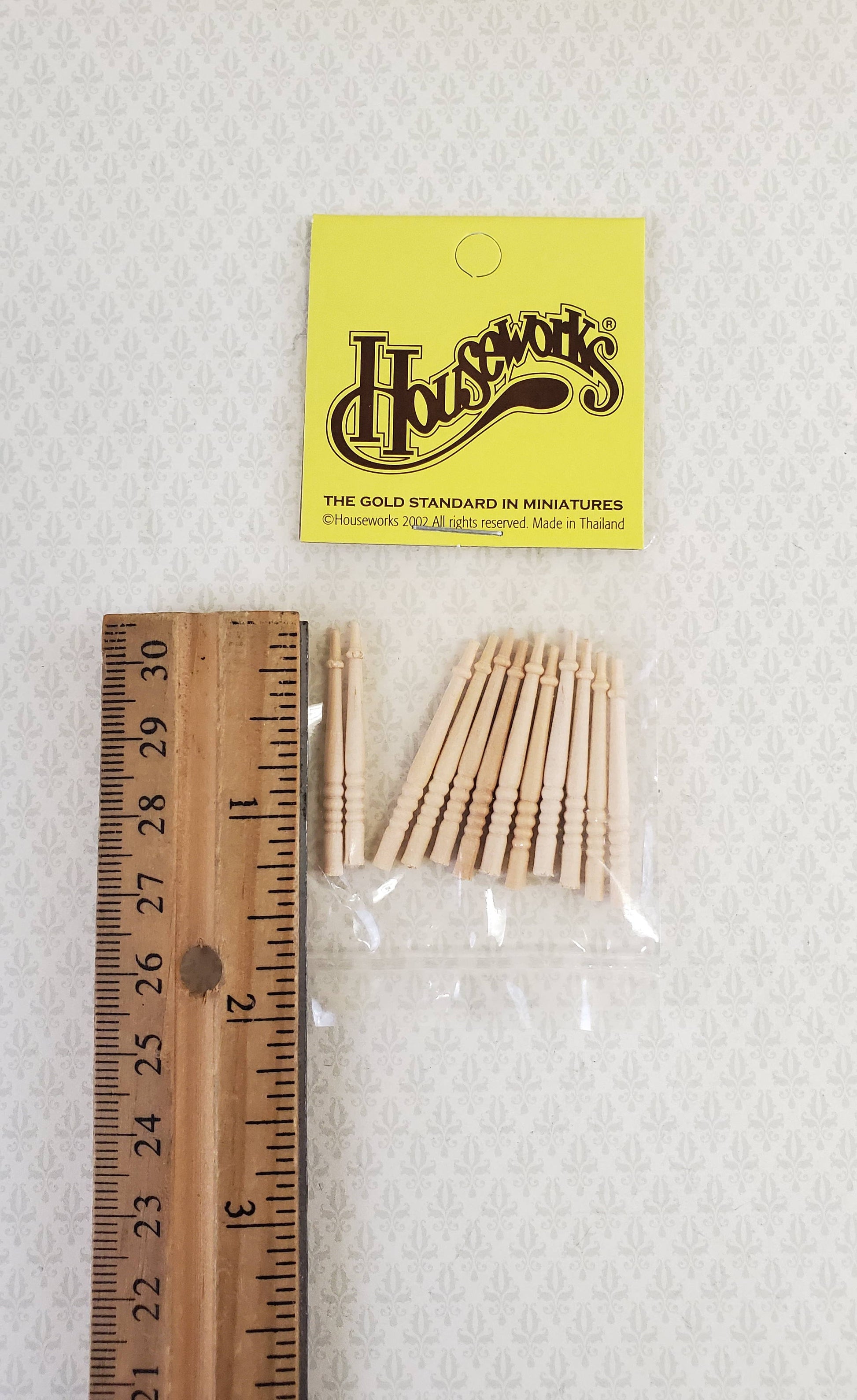 Dollhouse HALF SCALE Spindles 1:24 Stairs or Porch 1 1/4" Set of 12 HWH7019