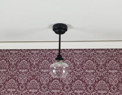 Dollhouse Ceiling Light Modern Black Battery Operated 1:12 Scale Miniature