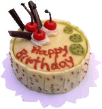 Dollhouse Cherry Happy Birthday Cake 1:12 Scale Miniature Food Dessert Bakery