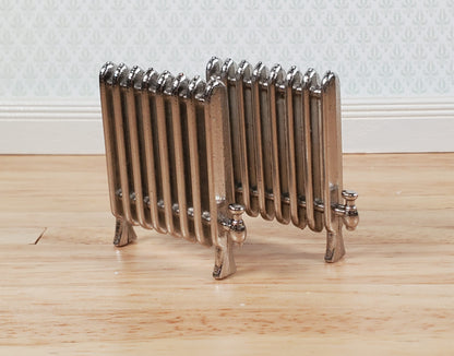 Dollhouse Radiators Metal Set of 2 SMALL Profile 1 3/4" Tall Miniature Accessories