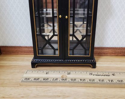 JBM Dollhouse Display Cabinet Black & Gold 1:12 Scale Miniature Furniture