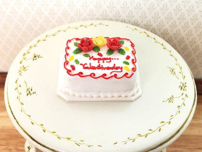 Dollhouse Valentine Sheet Cake 1:12 Scale Miniature Food Bakery Dessert