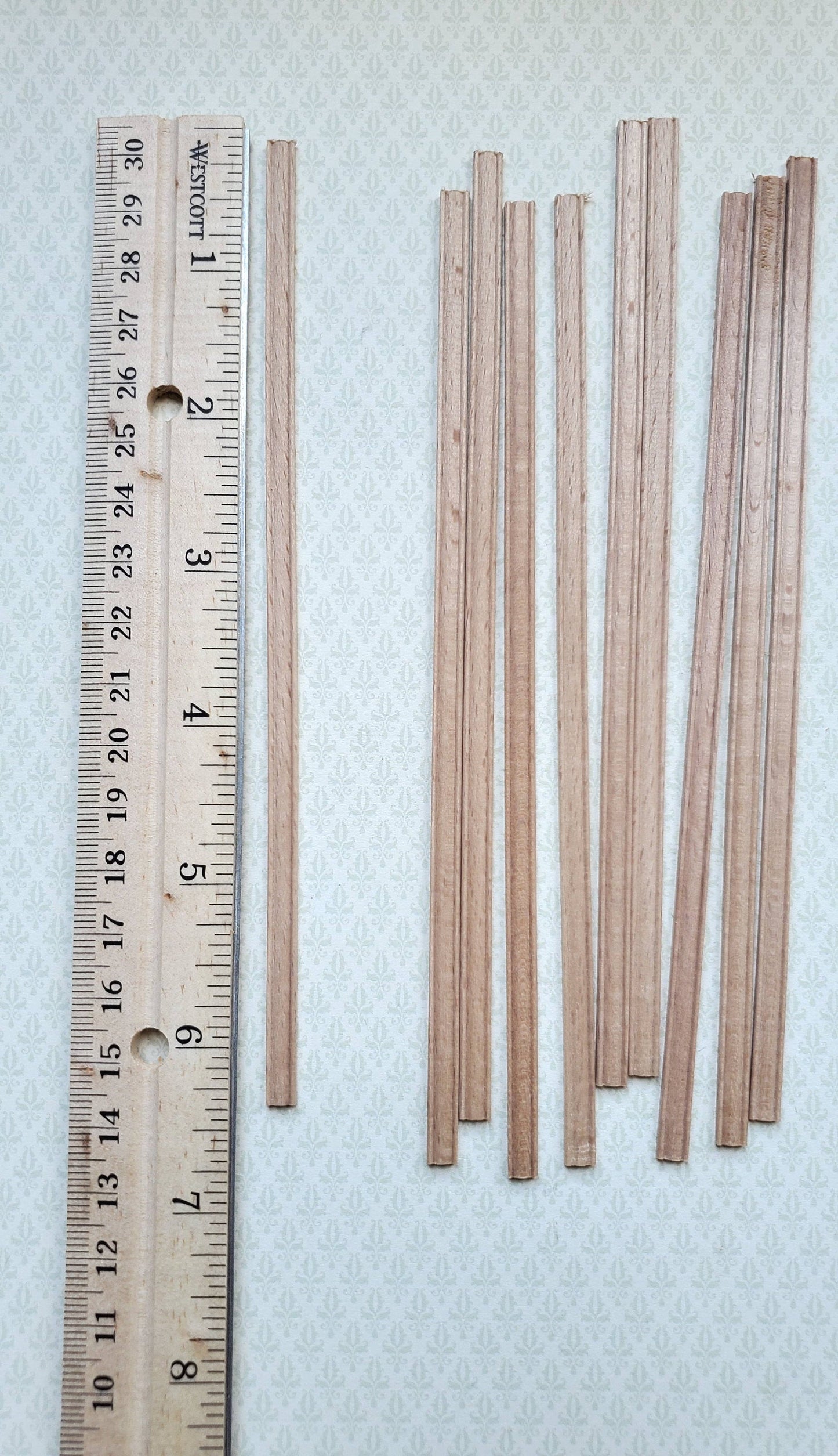 Dollhouse Scrap Trim Chair Rail Dado Railing 3/16" wide x 6" long 1:12 Scale
