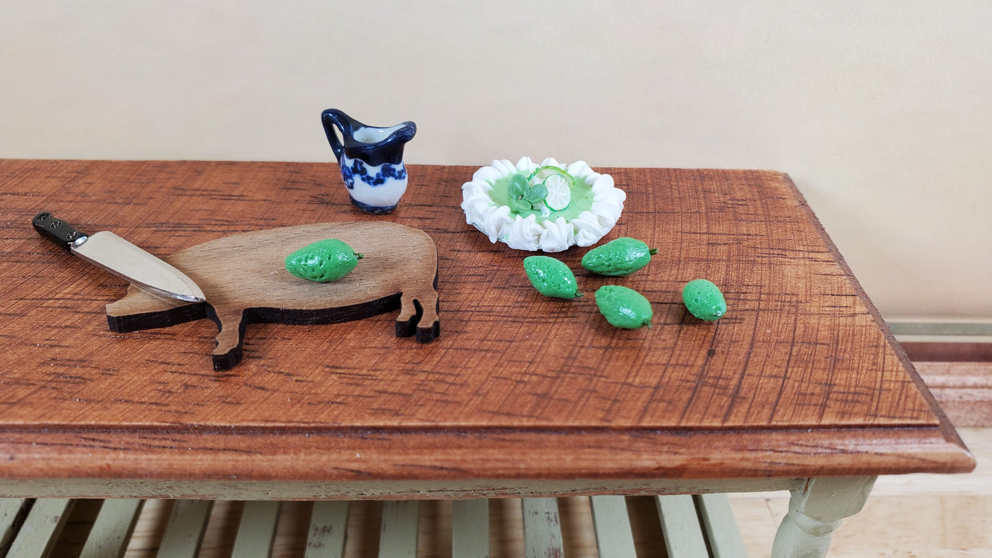 Dollhouse Green Limes Set of 5 1:12 Scale Miniatures Kitchen Food