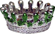 Dollhouse Silver Crown with Emerald Detail 1:12 Scale Miniature