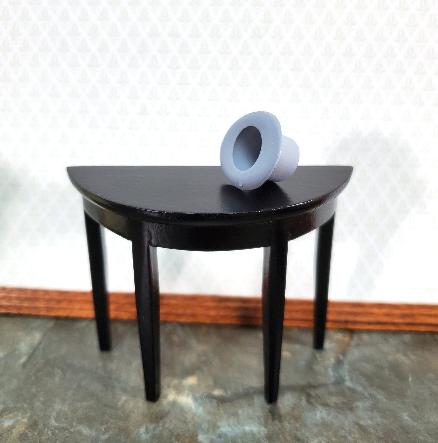 Tiny Gray Top Hat Steampunk with Ribbon - Small Half Scale 1:24