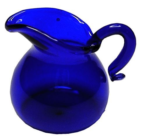Dollhouse Blue Glass Pitcher 1:12 Scale Miniature Kitchen Decor