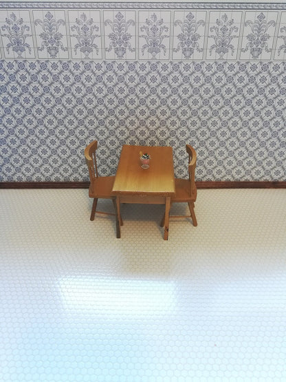 Dollhouse Tile Flooring Faux White Hexagon Textured 1:12 Scale Kitchen Bathroom