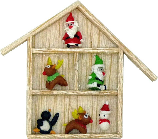 Dollhouse Christmas Figures in Shadowbox 1:12 Scale Miniature Accessories Toys