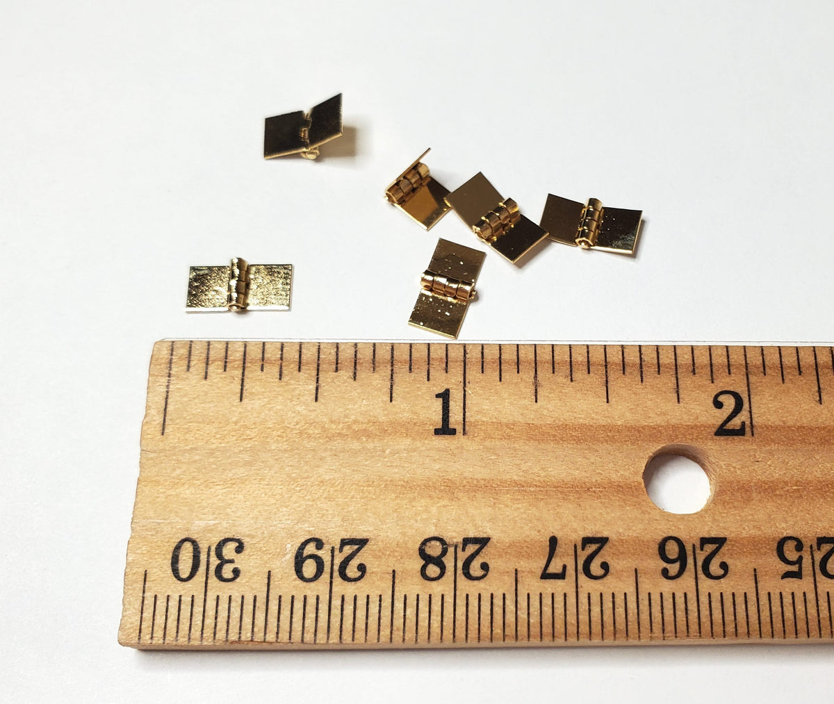 Tiny Dollhouse Miniature Working Hinges Set of 6 1:12 Scale Gold Painted Brass