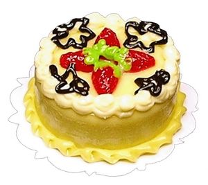 Dollhouse Floral Themed Butter Cream Cake 1:12 Scale Miniature Dessert Bakery
