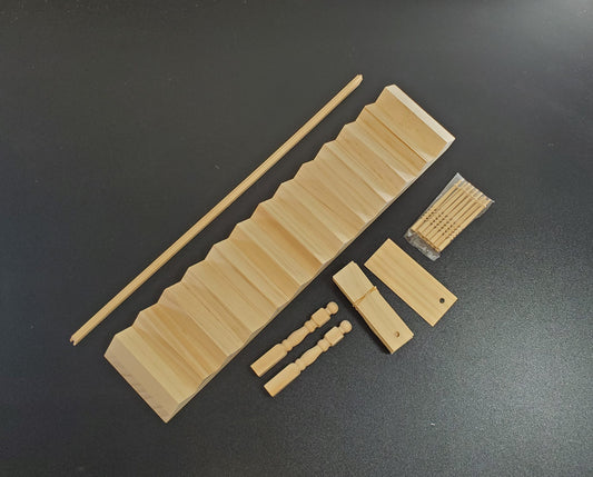 Dollhouse Complete Stair Kit Railing Balusters Newel Posts 1:12 Scale HW 7000