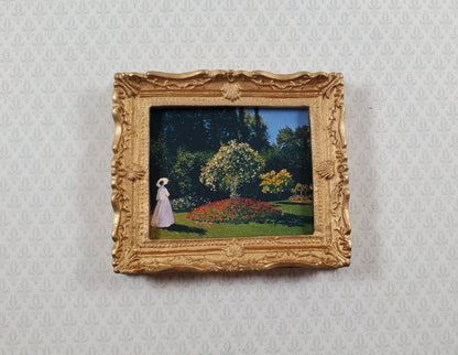 Dollhouse Claude Monet Woman in the Garden Framed Print 1:12 Handmade