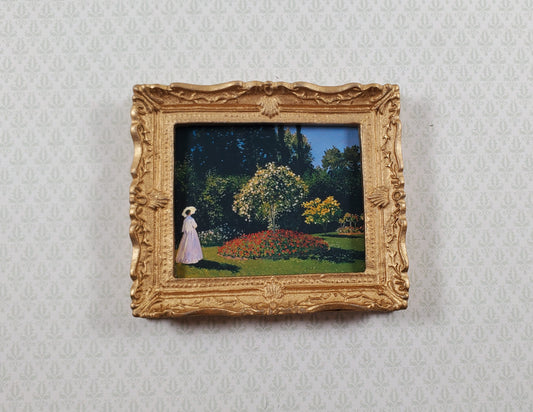 Dollhouse Claude Monet Woman in the Garden Framed Print 1:12 Handmade