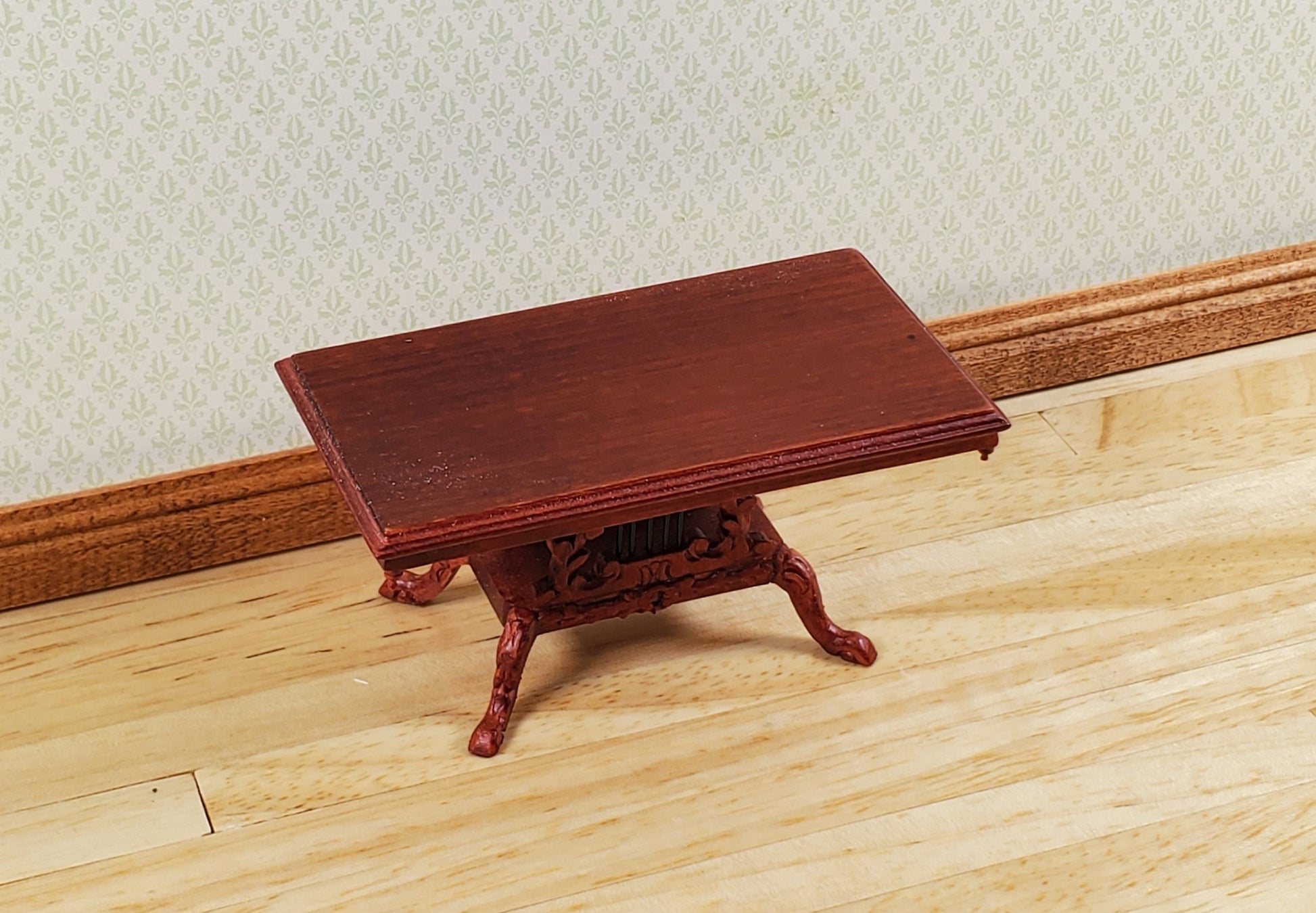 Dollhouse Vintage Coffee Table with Harp Detail 1:12 Scale by Hansson Miniatures