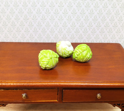 Dollhouse Cabbage Set of 3 1:12 Scale Miniature Kitchen Food Vegetables Grocery