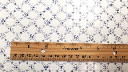 Dollhouse Delft Tile Dutch Wallpaper Blue Embossed Card 1:12 Scale Miniature