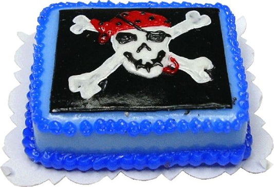 Dollhouse Pirate Skull & Crossbones Sheet Cake 1:12 Scale Miniature Food Bakery