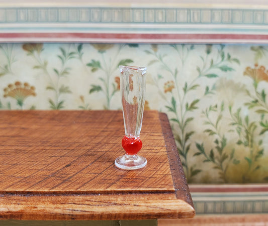 Dollhouse Glass Flute with Heart Design 1:12 Scale Miniature Kitchen Dining