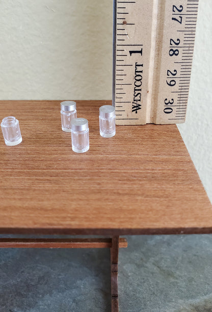 Dollhouse Miniature Jars Small for Spices or Baby Food with Lids x6 1:12 Scale