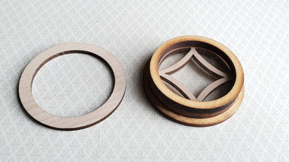Dollhouse Window Round Center Star Wood with Acrylic 1:12 Scale Miniature