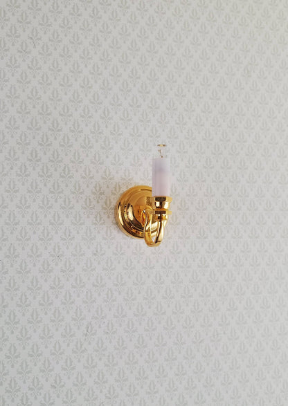 Dollhouse Battery Light Single Candle Wall Sconce 1:12 Scale Miniature